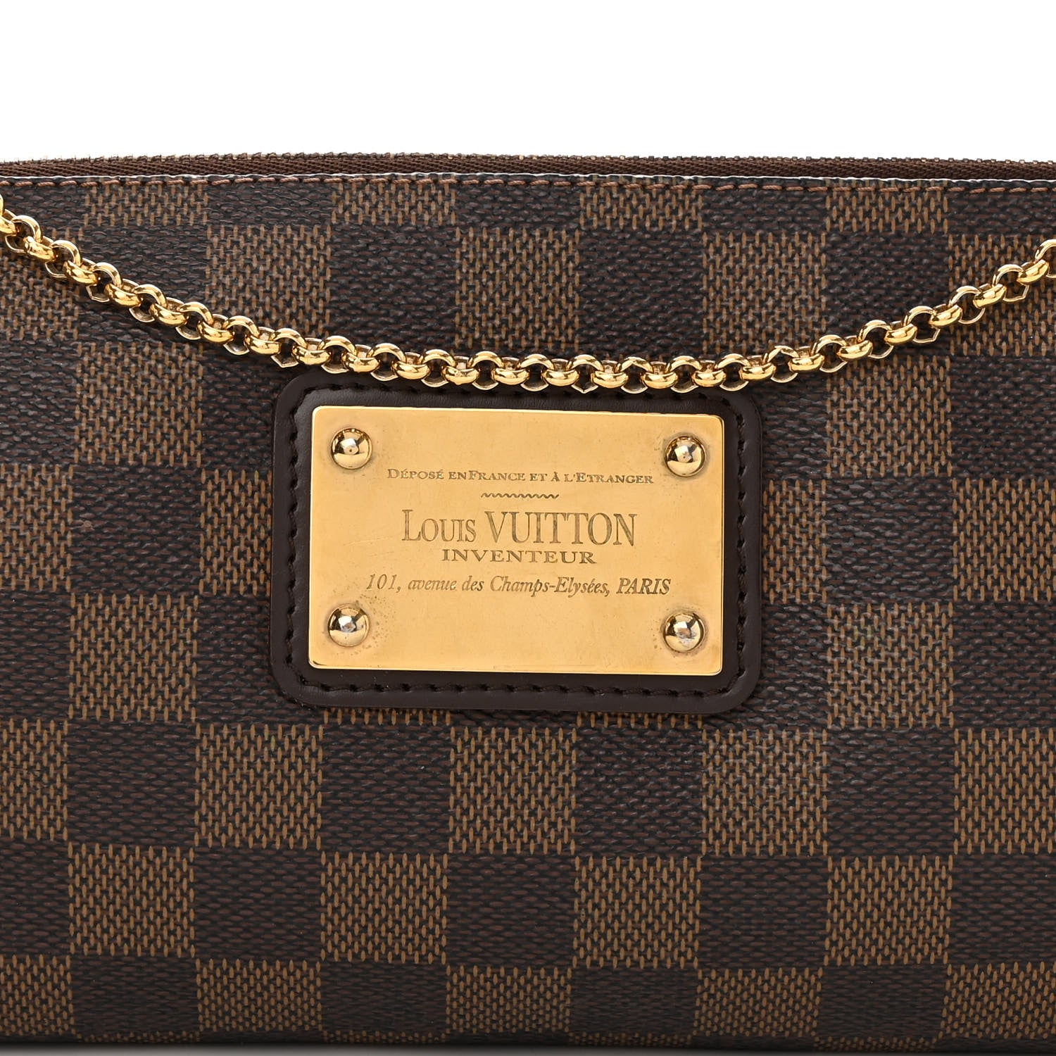 Louis Vuitton LOUIS VUITTON Damier Ebene Eva Clutch 7 of 9