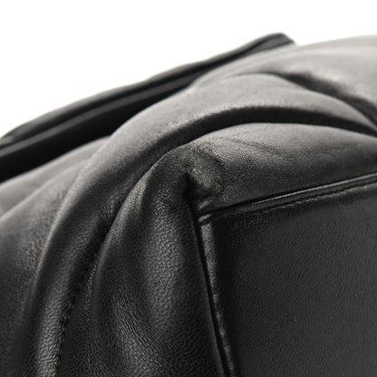 Saint Laurent Lambskin Quilted Medium Loulou Puffer Monogram Chain Satchel Black 9 of 9