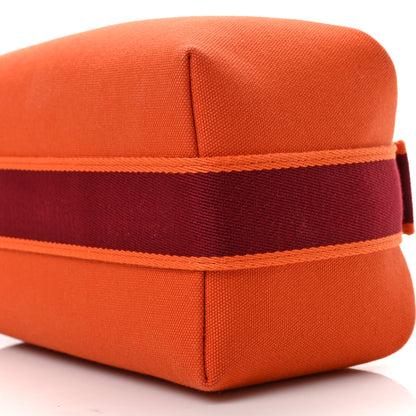 Hermes Canvas Small Bride-A-Brac Pouch Orange Burgundy 7 of 7