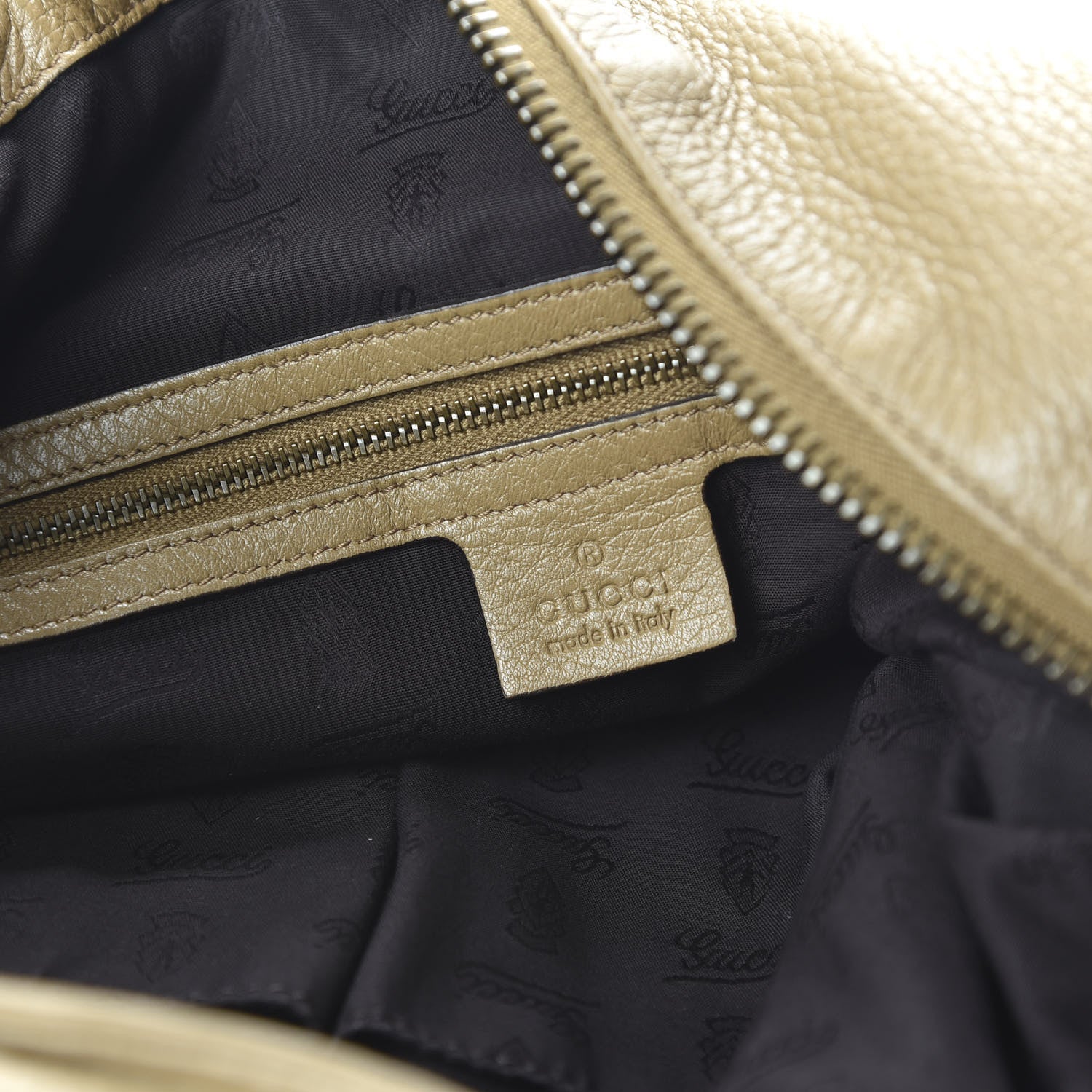 Gucci Pebbled Calfskin Medium Jungle Hobo Beige 8 of 11