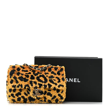 Chanel Sequin Mixed Fibers Leopard Print Mini Rectangular Flap Black Orange 12 of 12