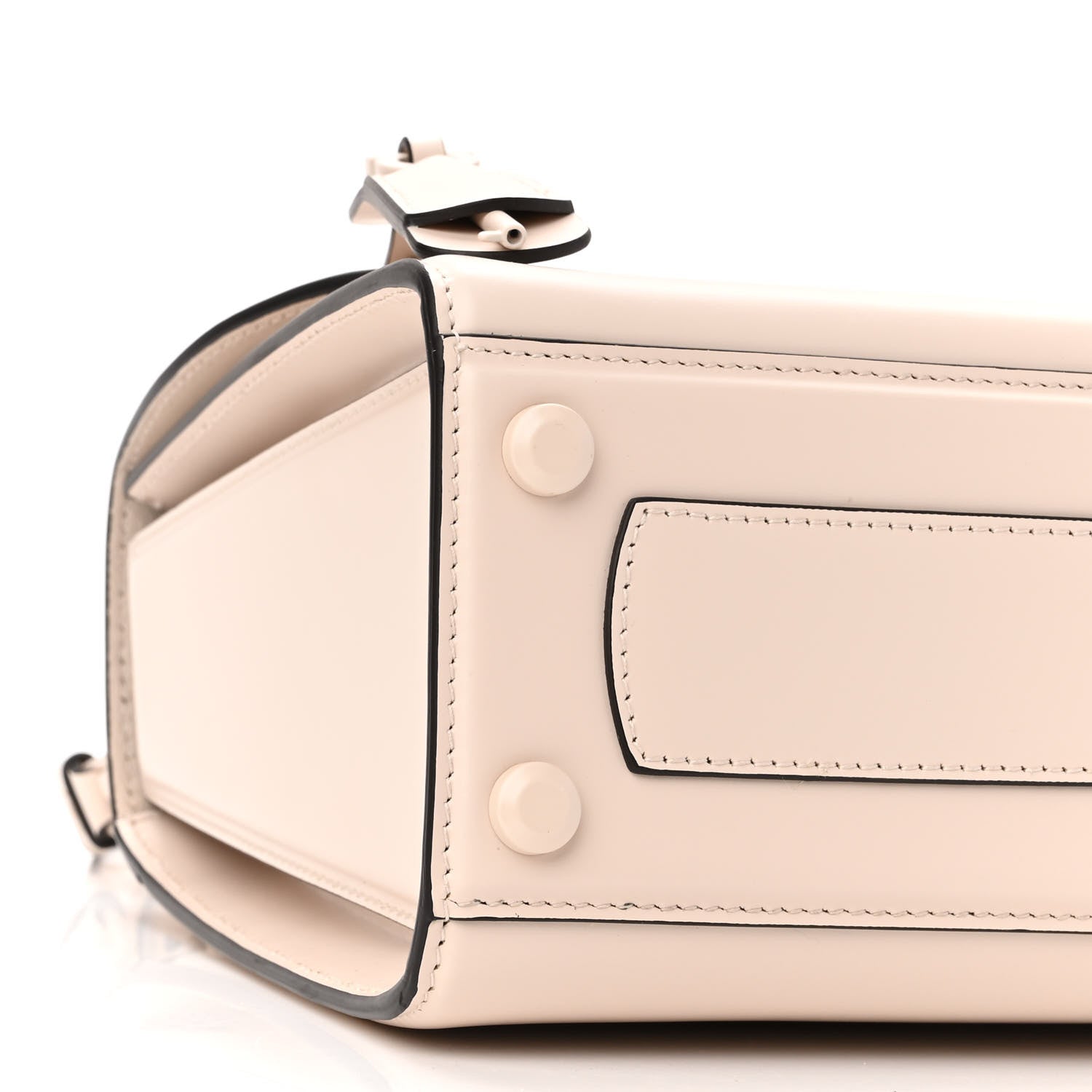 Salvatore Ferragamo Smooth Calfskin Woven Small Boxyz Bone 8 of 9