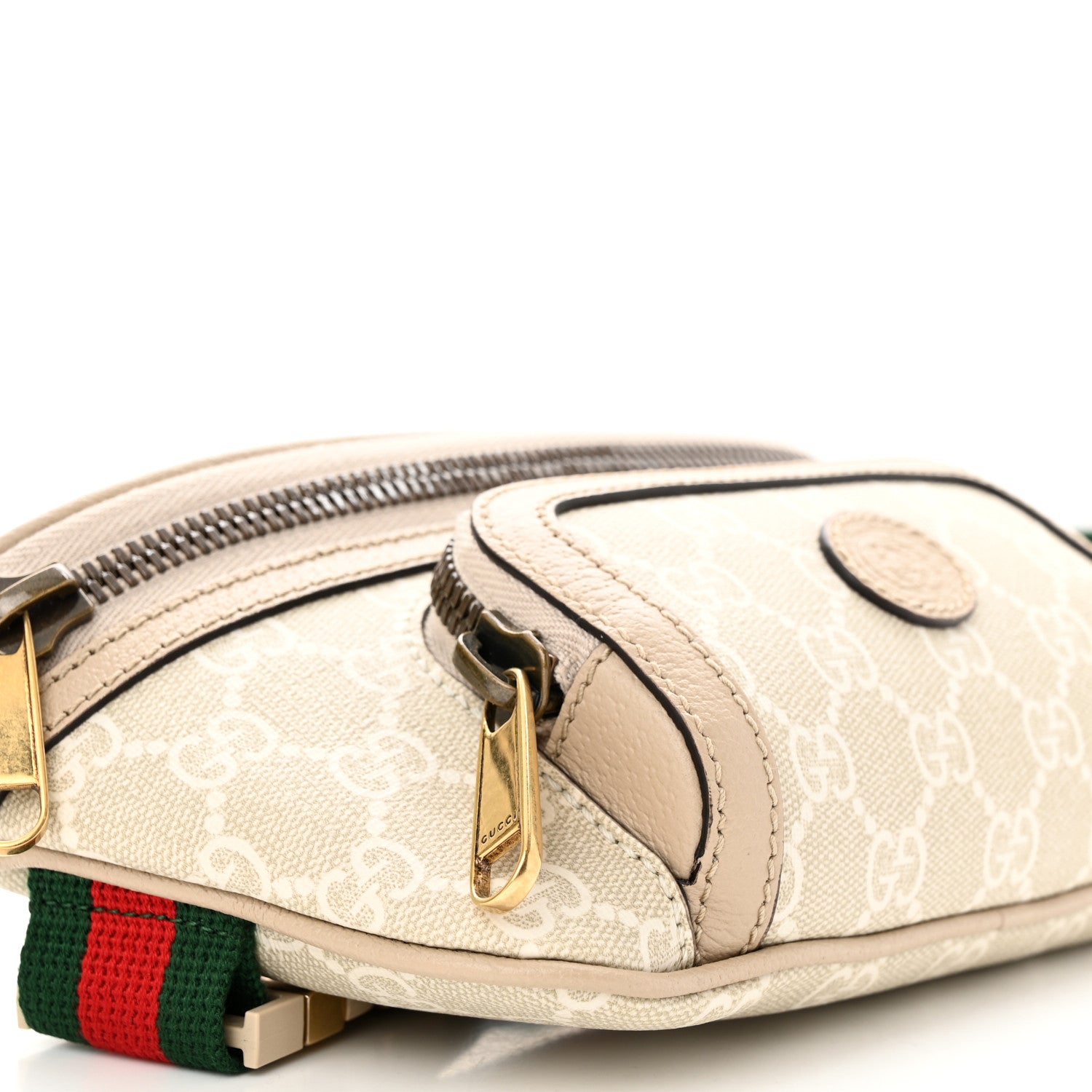 Gucci GG Supreme Monogram Textured Calfskin Web Retro Interlocking G Belt Bag Beige Mystic White Oatmeal 9 of 11