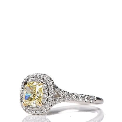 Tiffany Platinum 18K Yellow Gold Fancy Yellow Diamond Soleste Engagement Ring 51 5.75 3 of 7