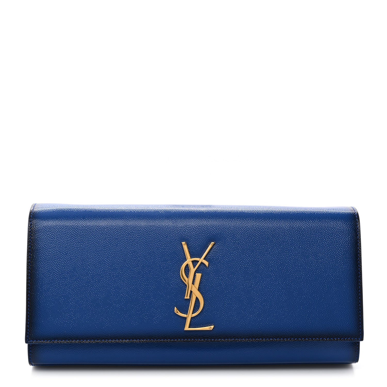 Saint Laurent Patent Grain De Poudre Classic Monogram Cassandre Clutch Blue Majorelle 1 of 7