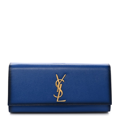 Saint Laurent Patent Grain De Poudre Classic Monogram Cassandre Clutch Blue Majorelle 1 of 7