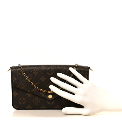 Louis Vuitton Monogram Pochette Felicie Chain Wallet Fuchsia 3 of 17