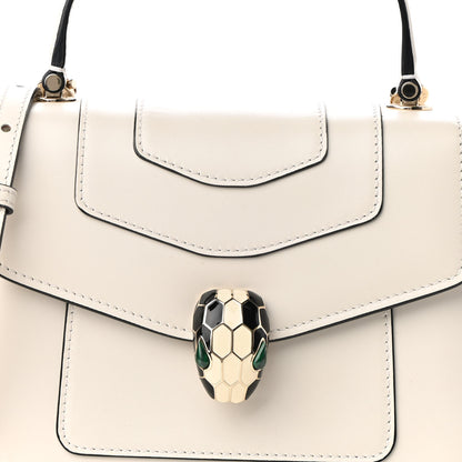 Bulgari Calfskin Serpenti Forever Top Handle White 7 of 8