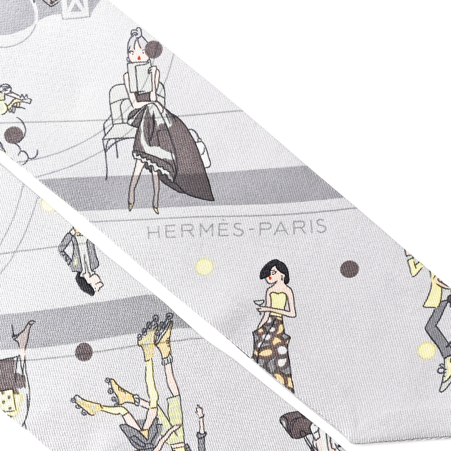 Silk Ex-Libris Les Parisie Twilly Gris Perle Jaune Soufre