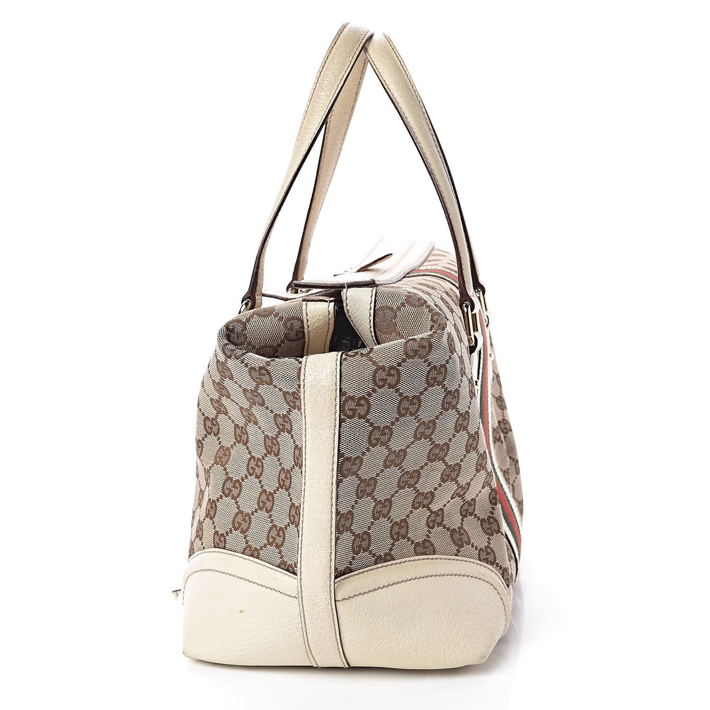 Monogram Web Large Treasure Boston Tote Beige