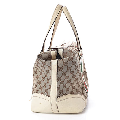 Gucci Monogram Web Large Treasure Boston Tote Beige 8 of 17