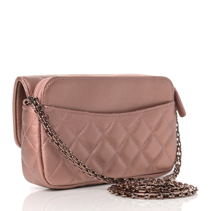 Chanel Metallic Grained Calfskin Quilted 2.55 Reissue Phone Holder With Chain Copper 2 of 10