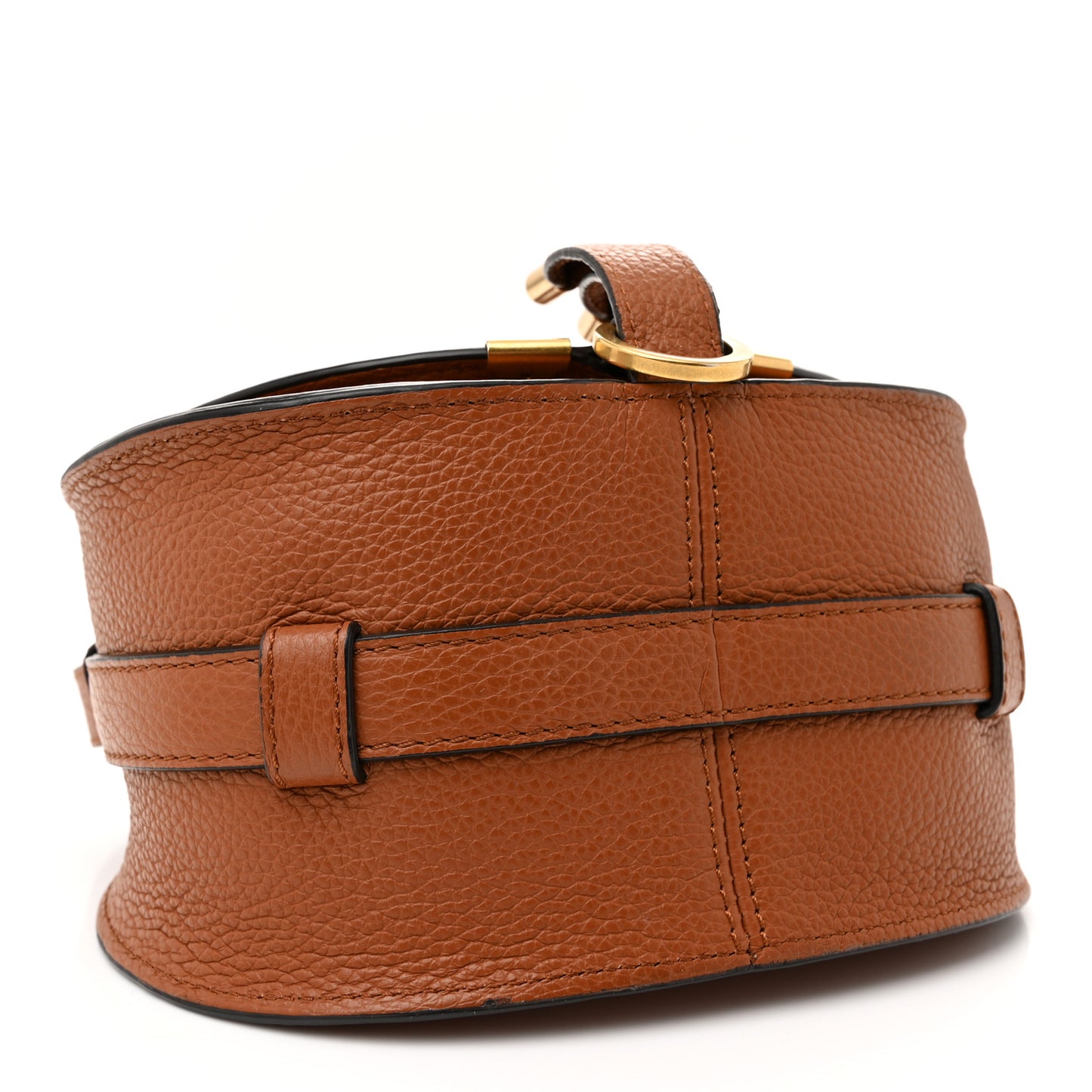 Grained Calfskin Small Marcie Saddle Bag Tan