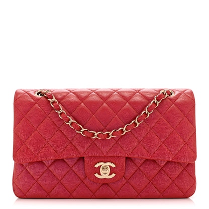Chanel Iridescent Caviar Quilted Medium Double Flap Red 1 of 10