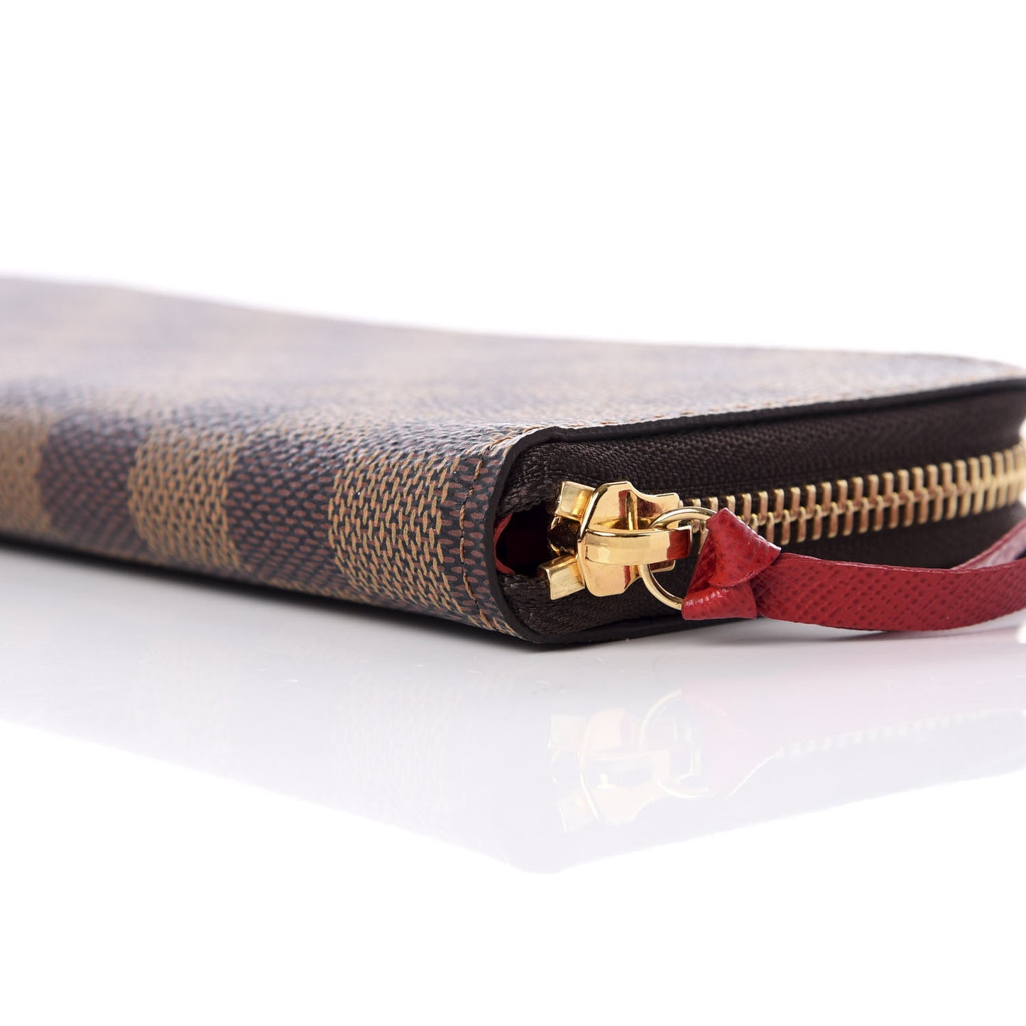 Damier Ebene Clemence Wallet Cherry