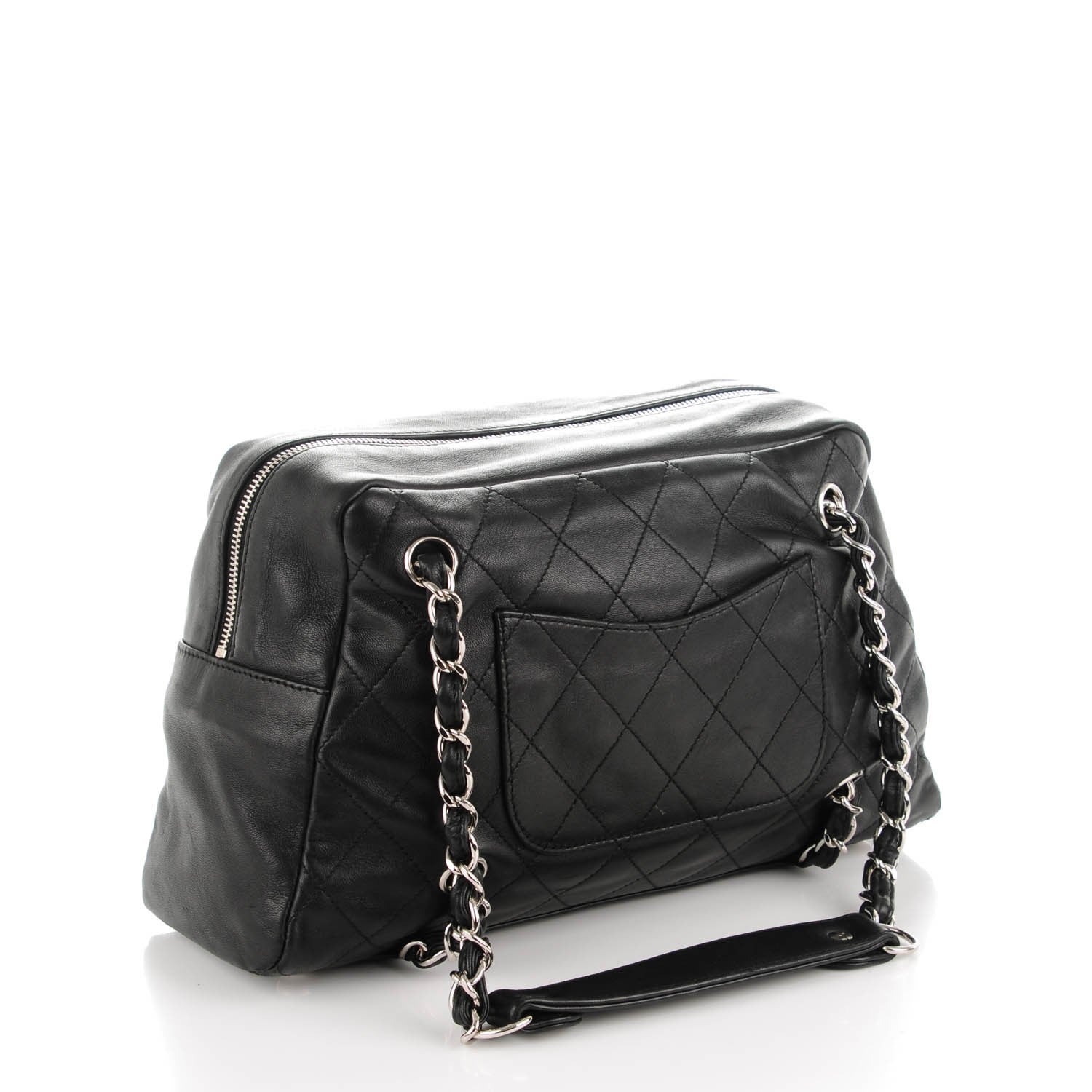 Chanel Lambskin Quilted Medium Chain Around Tote Black 3 of 7