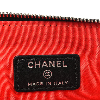 Chanel Tweed Lambskin Quilted Medium Flap Cosmetic Case White Red Black 7 of 10