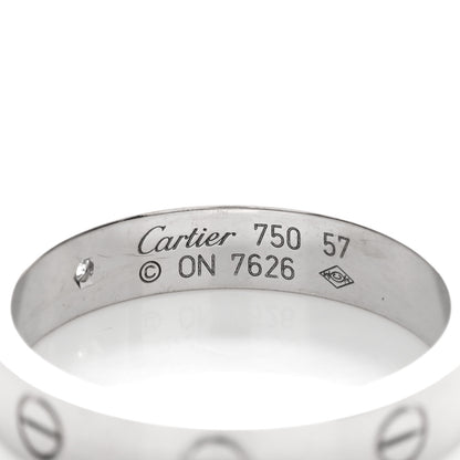Cartier 18K White Gold Diamond 4mm LOVE Wedding Band Ring 57 8 3 of 4