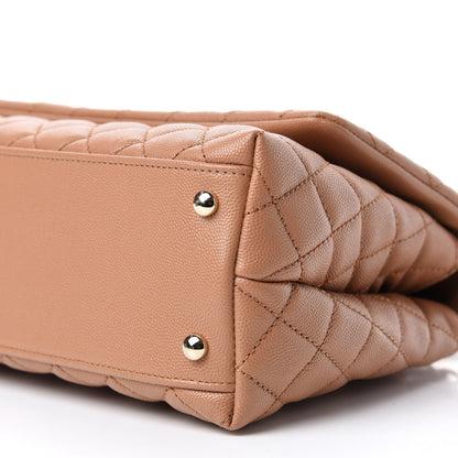 Chanel Caviar Quilted Lizard Embossed Small Coco Handle Flap Brown 7 of 11
