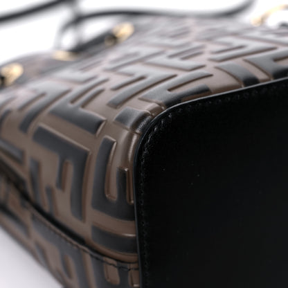 Fendi Vitello Liberty F is Fendi Bi-Color FF 1974 Embossed Mini Mon Tresor Bucket Bag Maya Black 11 of 14