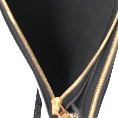 Louis Vuitton Empreinte Monogram Giant Double Zip Pochette Black Cream 5 of 10