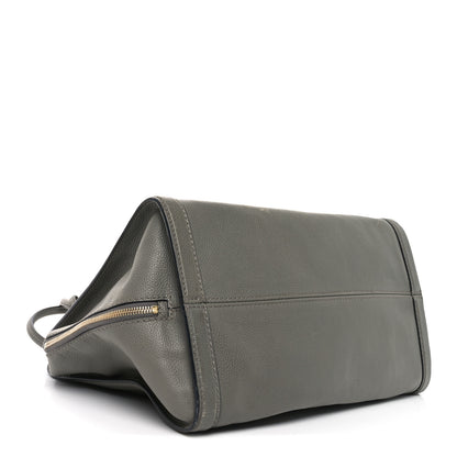 Alexander McQueen Pebbled Calfskin Large Skull Padlock Zip Around Tote Dark Grey 4 of 11
