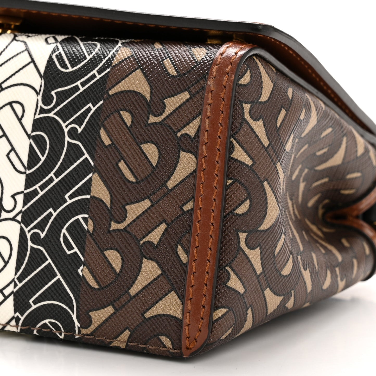 E-Canvas Monogram Stripe Hackberry Crossbody Bag Bridle Brown