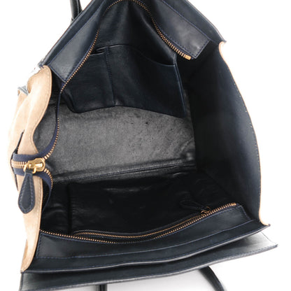 Celine Smooth Calfskin Suede Mini Bi-Color Luggage Navy Dune 5 of 8