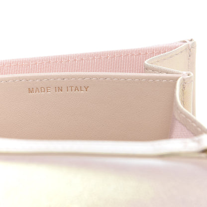 Chanel Iridescent Lambskin Quilted Flap Card Holder On Chain Ivory 7 of 9