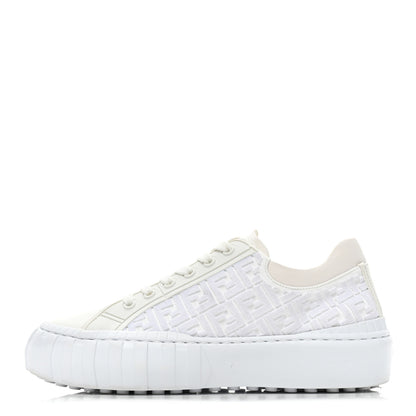Fendi Velvet FF Calfskin Womens Fendi Force Low Top Sneakers 39 White 1 of 16