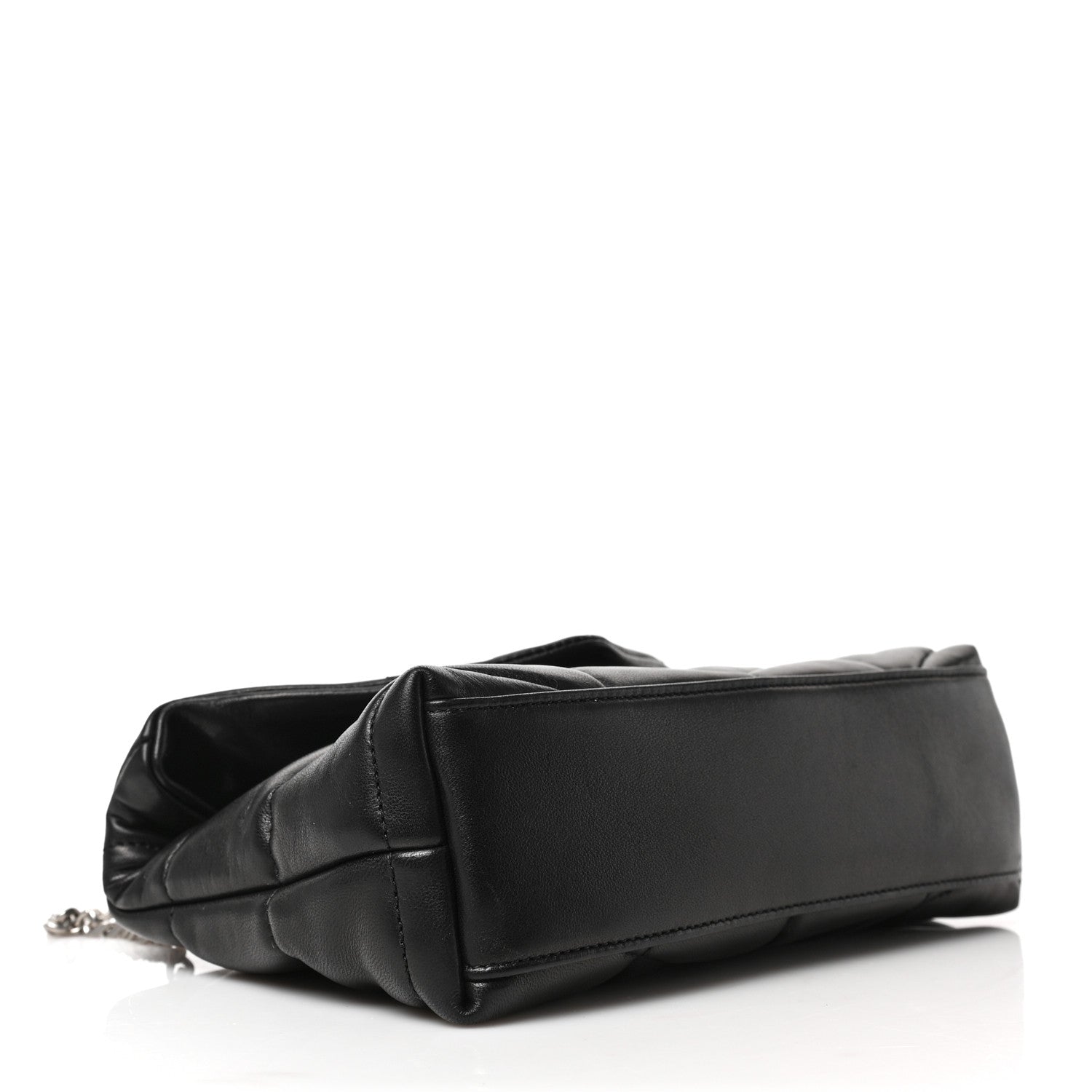 Saint Laurent Lambskin Quilted Toy Loulou Puffer Monogram Chain Satchel Black 4 of 8