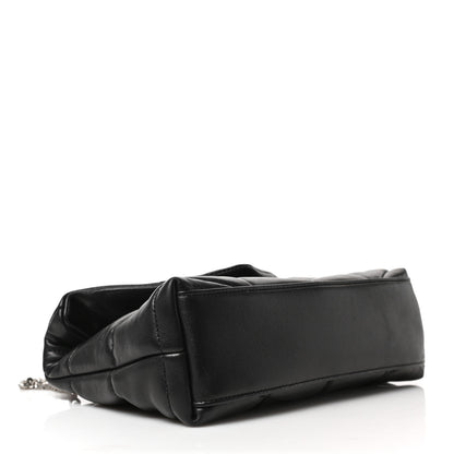 Saint Laurent Lambskin Quilted Toy Loulou Puffer Monogram Chain Satchel Black 4 of 8