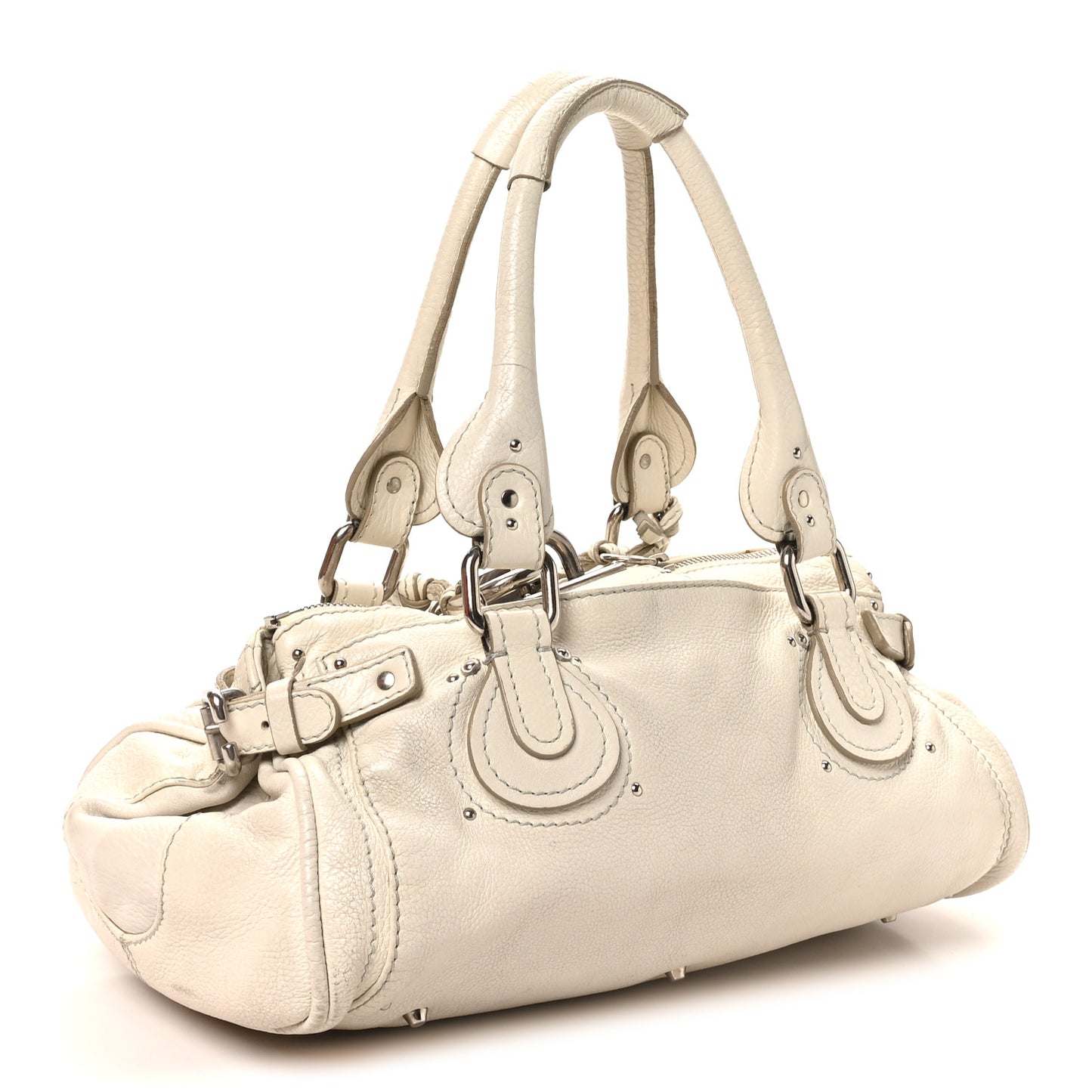Calfskin Medium Paddington Satchel Ivory