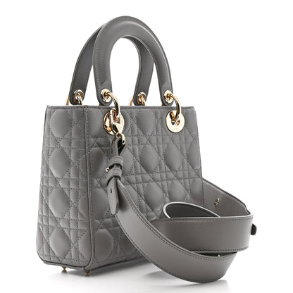 Christian Dior Lambskin Cannage Small My ABCDior Lady Dior Grey 3 of 11