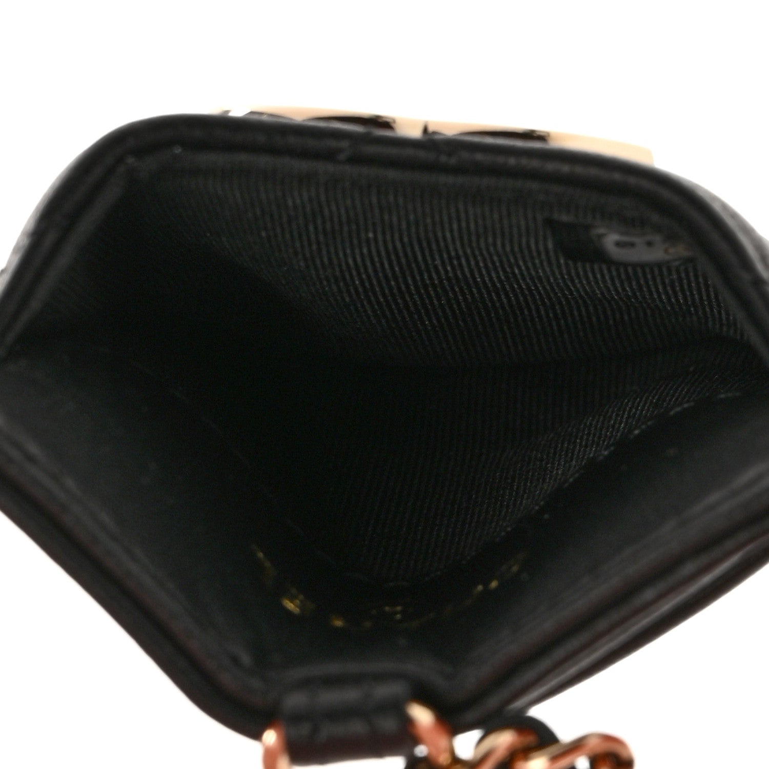 Chanel Lambskin Quilted Glitter Card Holder On Chain Black 5 of 8