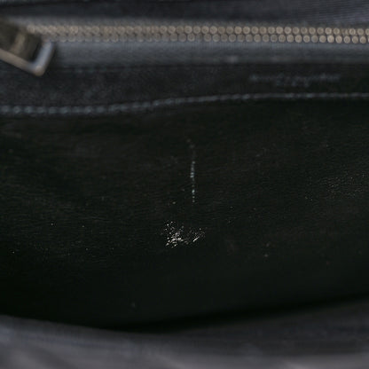 Saint Laurent Sheepskin Matelasse Chevron Monogram Large College Satchel Black 11 of 11