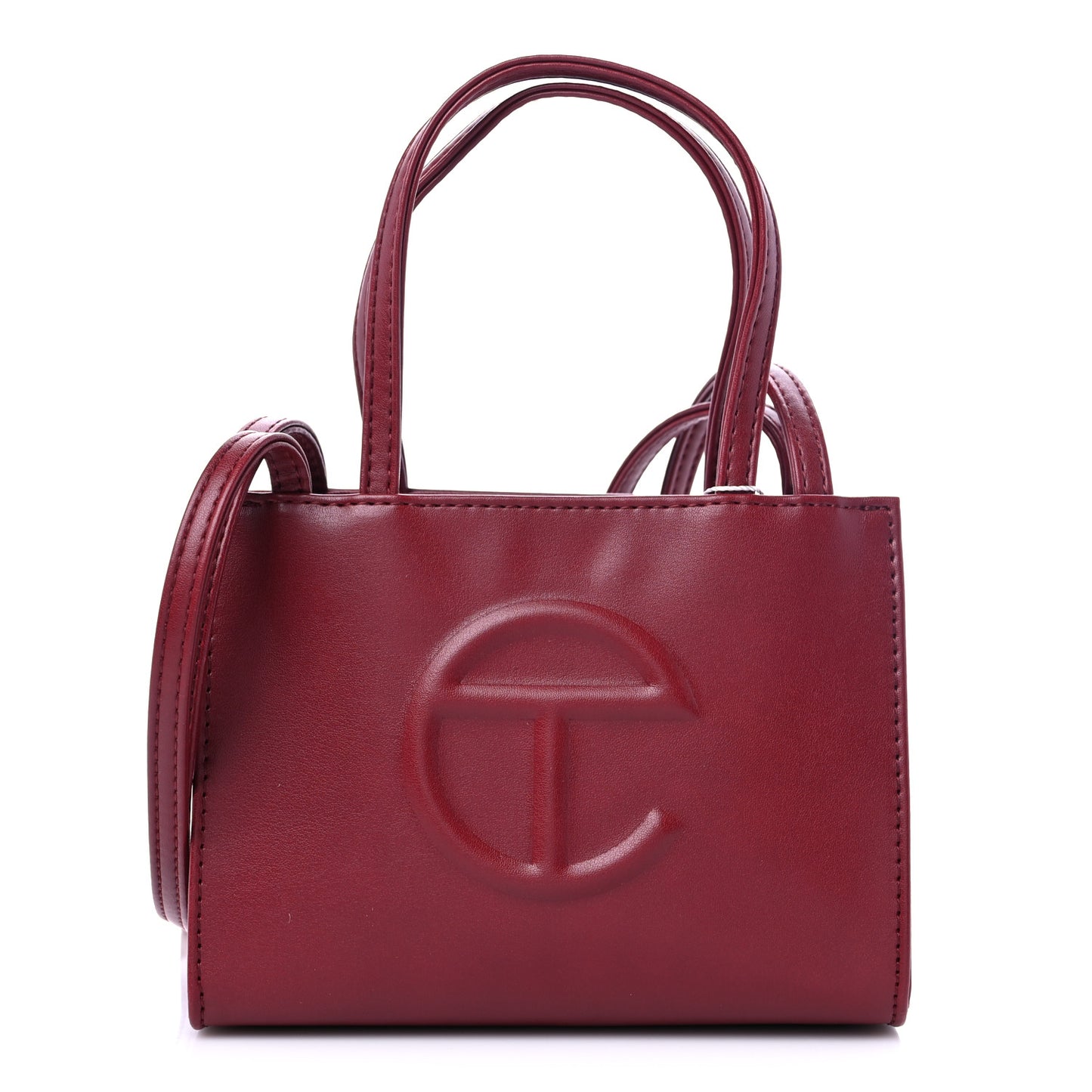 Vegan Leather Small Shopping Bag Oxblood
