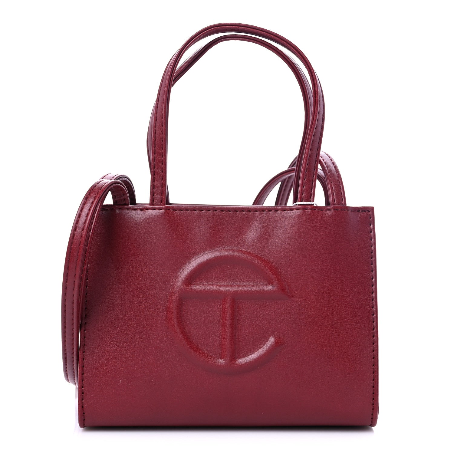 Telfar Vegan Leather Small Shopping Bag Oxblood 1 of 8
