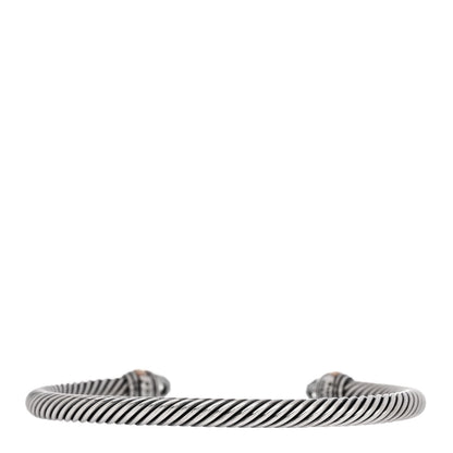 David Yurman Sterling Silver 14K Yellow Gold Prasiolite 5mm Cable Classics Bracelet 2 of 4