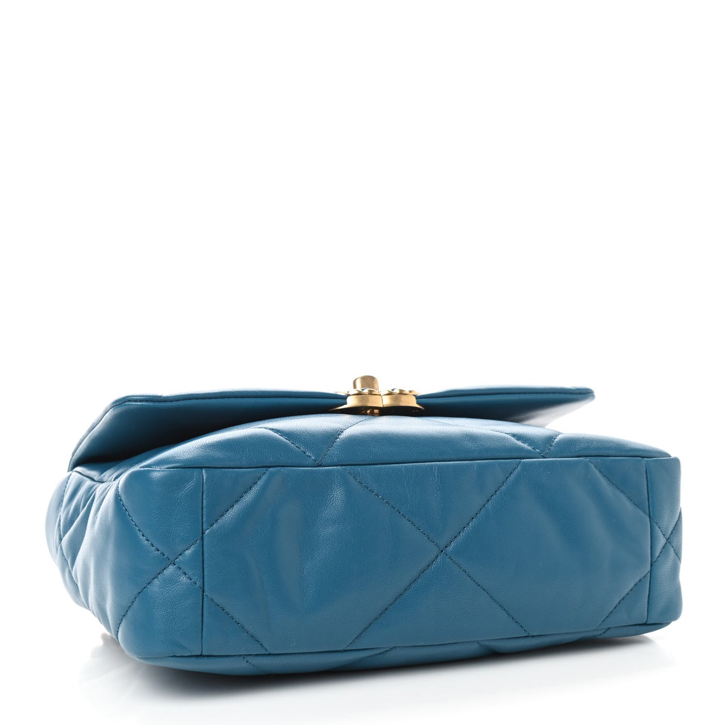 Goatskin Quilted Medium Chanel 19 Flap Turquoise