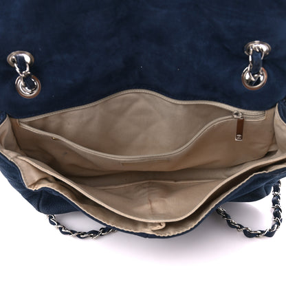 Chanel Ultra Soft Suede Calfskin Medium Natural Beauty Flap Bag Blue 5 of 11