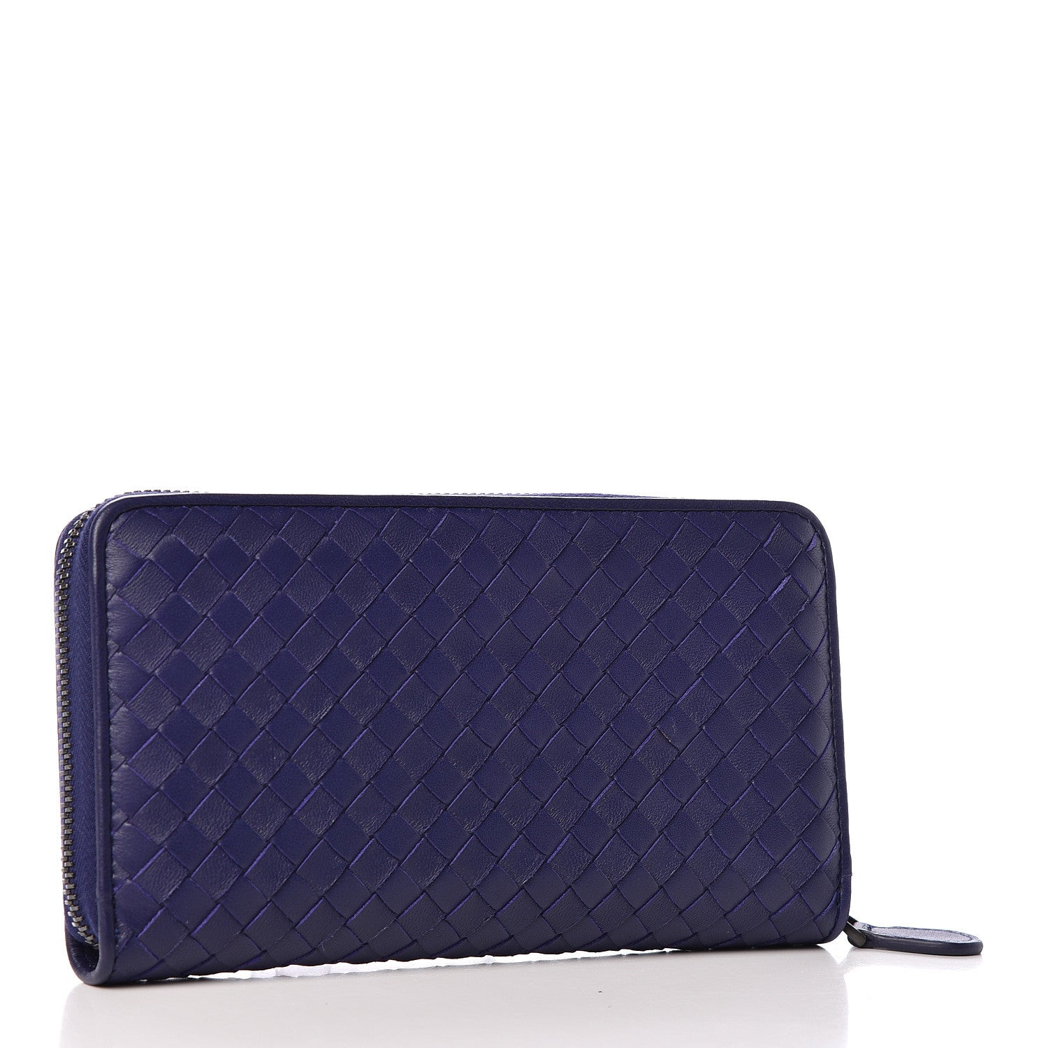 Bottega Veneta Nappa Intrecciato Zip Around Wallet Atlantic 3 of 8