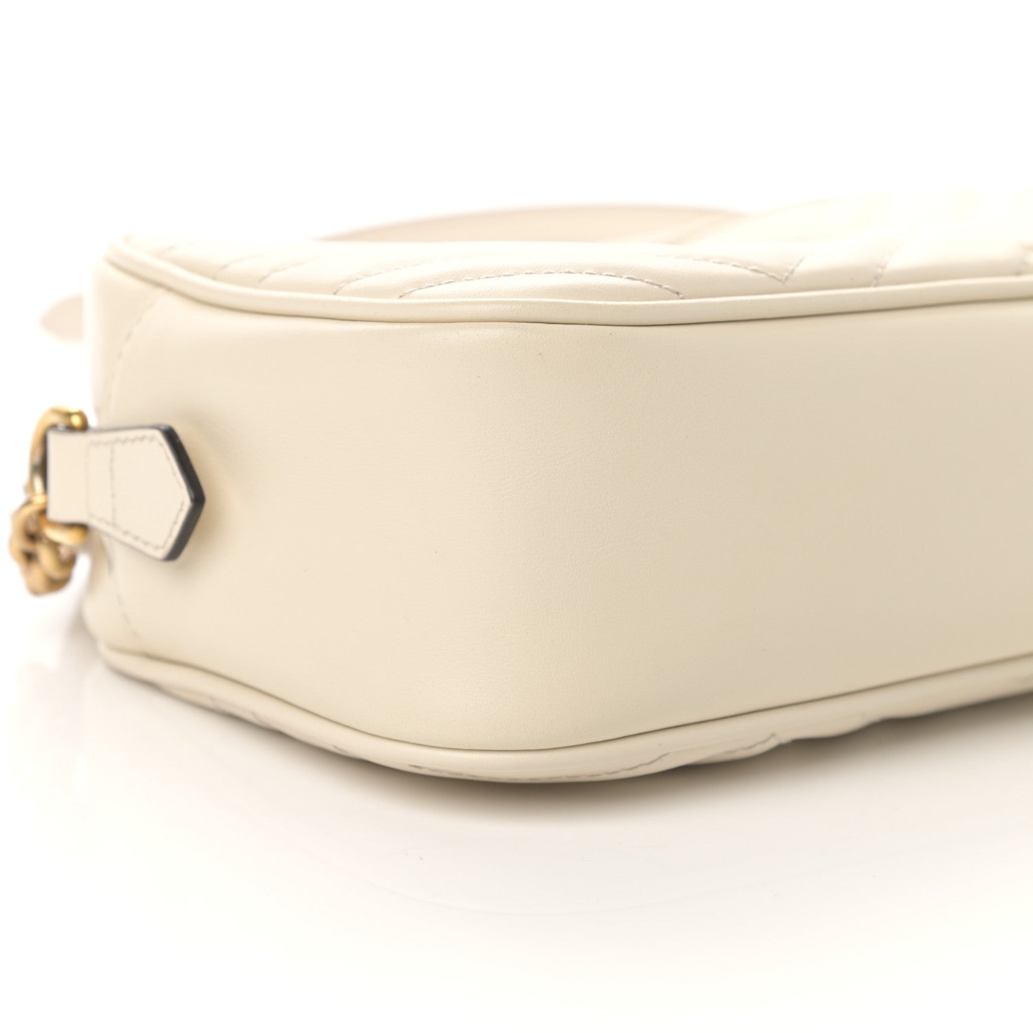 Gucci Calfskin Matelasse Small GG Marmont Chain Shoulder Bag White 9 of 14