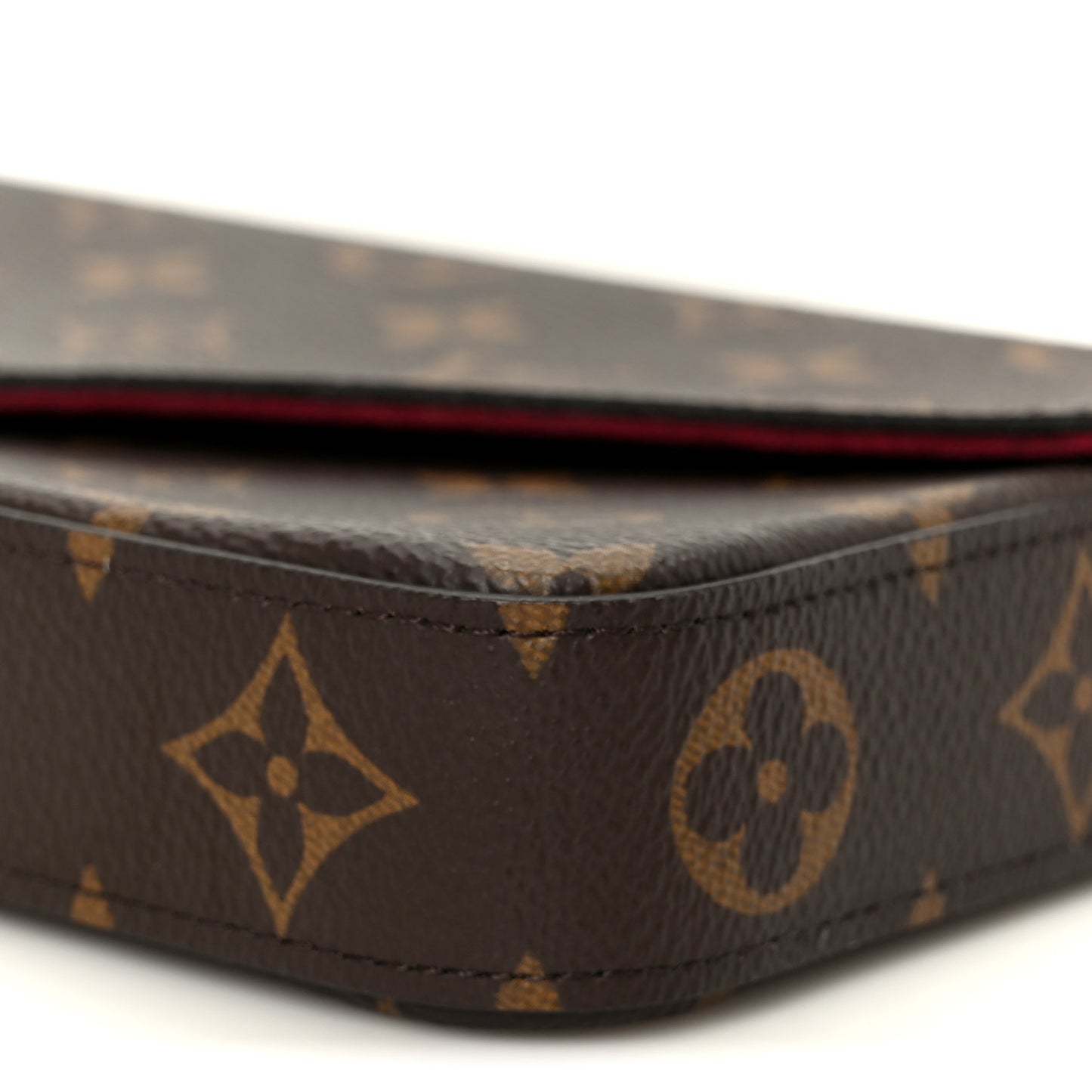 Monogram Pochette Felicie Chain Wallet Fuchsia