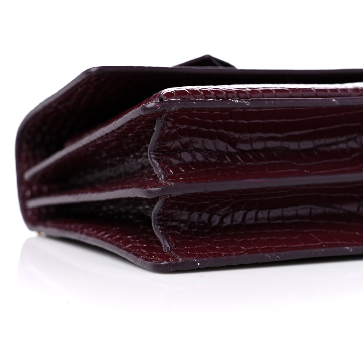 Calfskin Crocodile Embossed Medium Monogram Sunset Rouge Legion