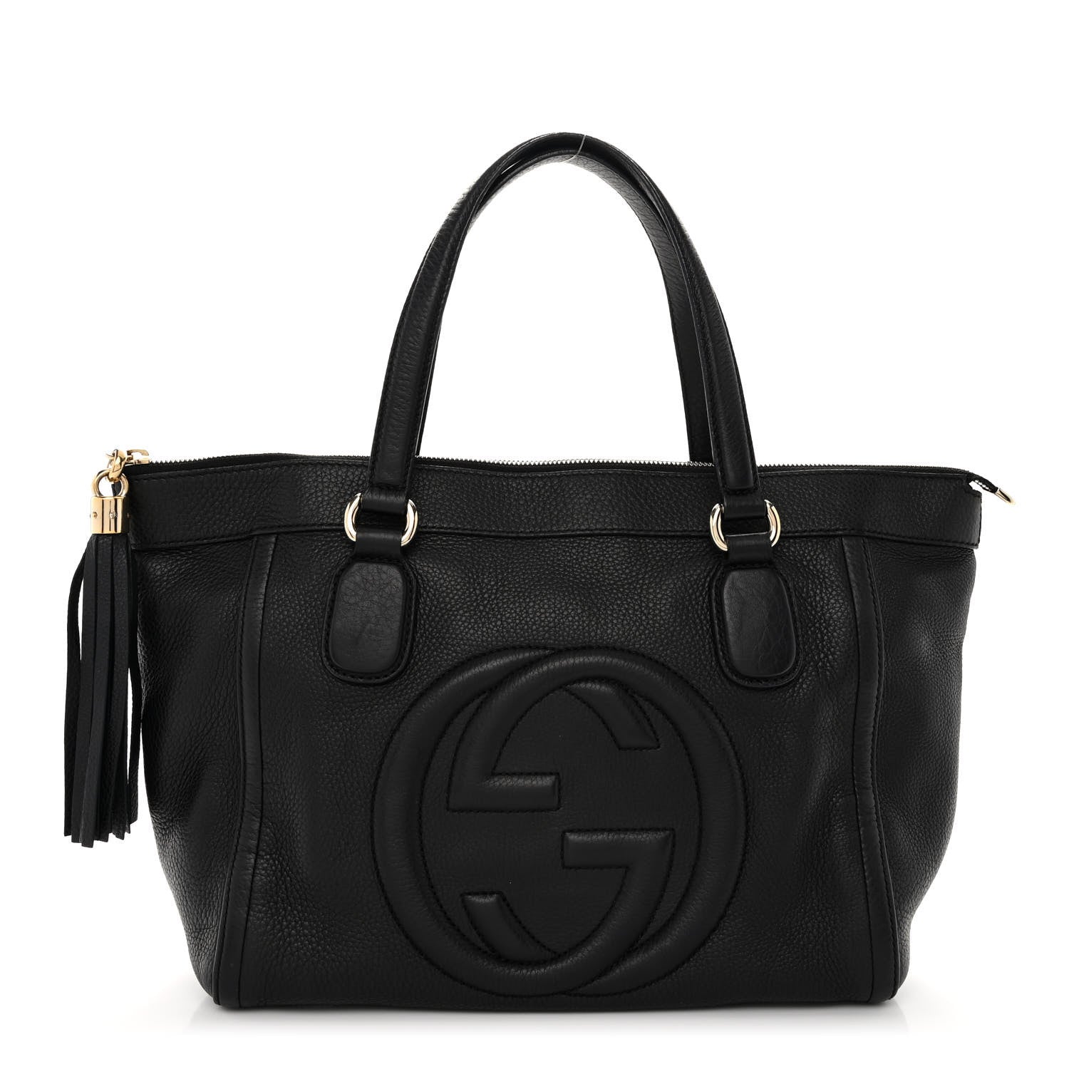 Gucci Pebbled Calfskin Small Soho Top Handle Bag Black 1 of 11