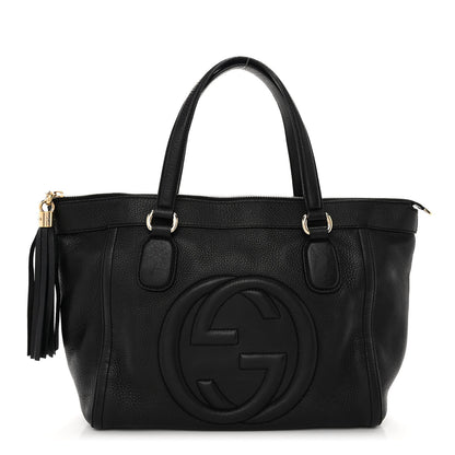 Gucci Pebbled Calfskin Small Soho Top Handle Bag Black 1 of 11