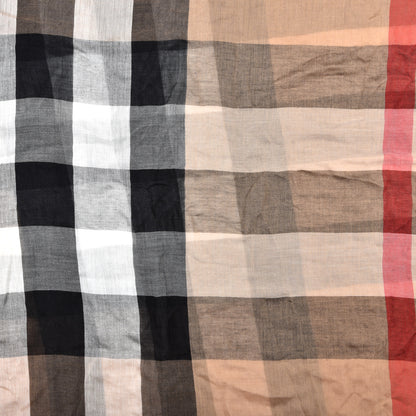 Burberry Wool Silk Gauze Giant Check Lightweight Scarf Camel 3 of 5