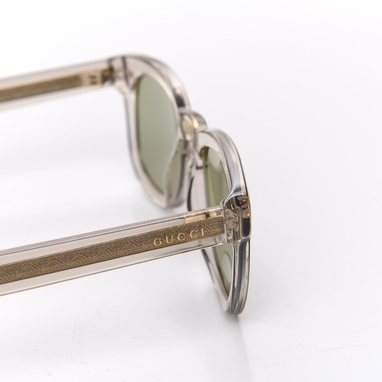 Acetate Square Frame Opulent Luxury GG0181S Sunglasses Grey Transparent