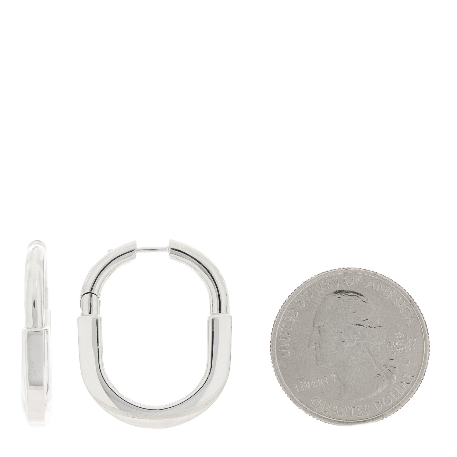 Tiffany 18K White Gold Medium Lock Earrings 2 of 7